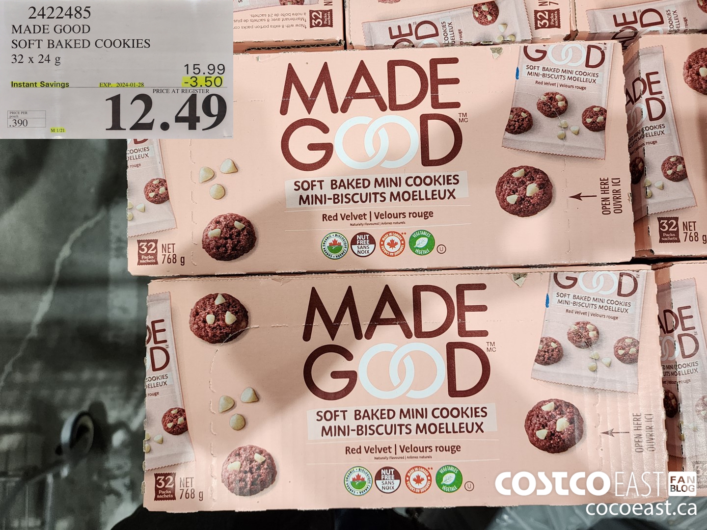 2422485 MADE GOOD SOFT BAKED COOKIES 32 x 24G ($3.50 INSTANT SAVINGS EXPIRES ON 2024-01-28) $12.49