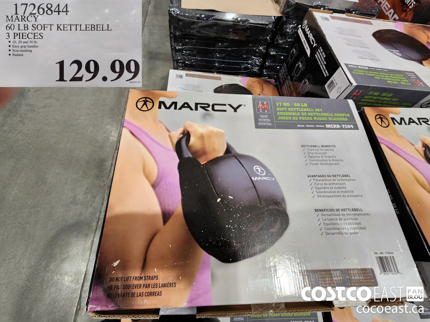 1726844 MARCY 60 LB SOFT KETTLEBELL 3 PIECES $129.99