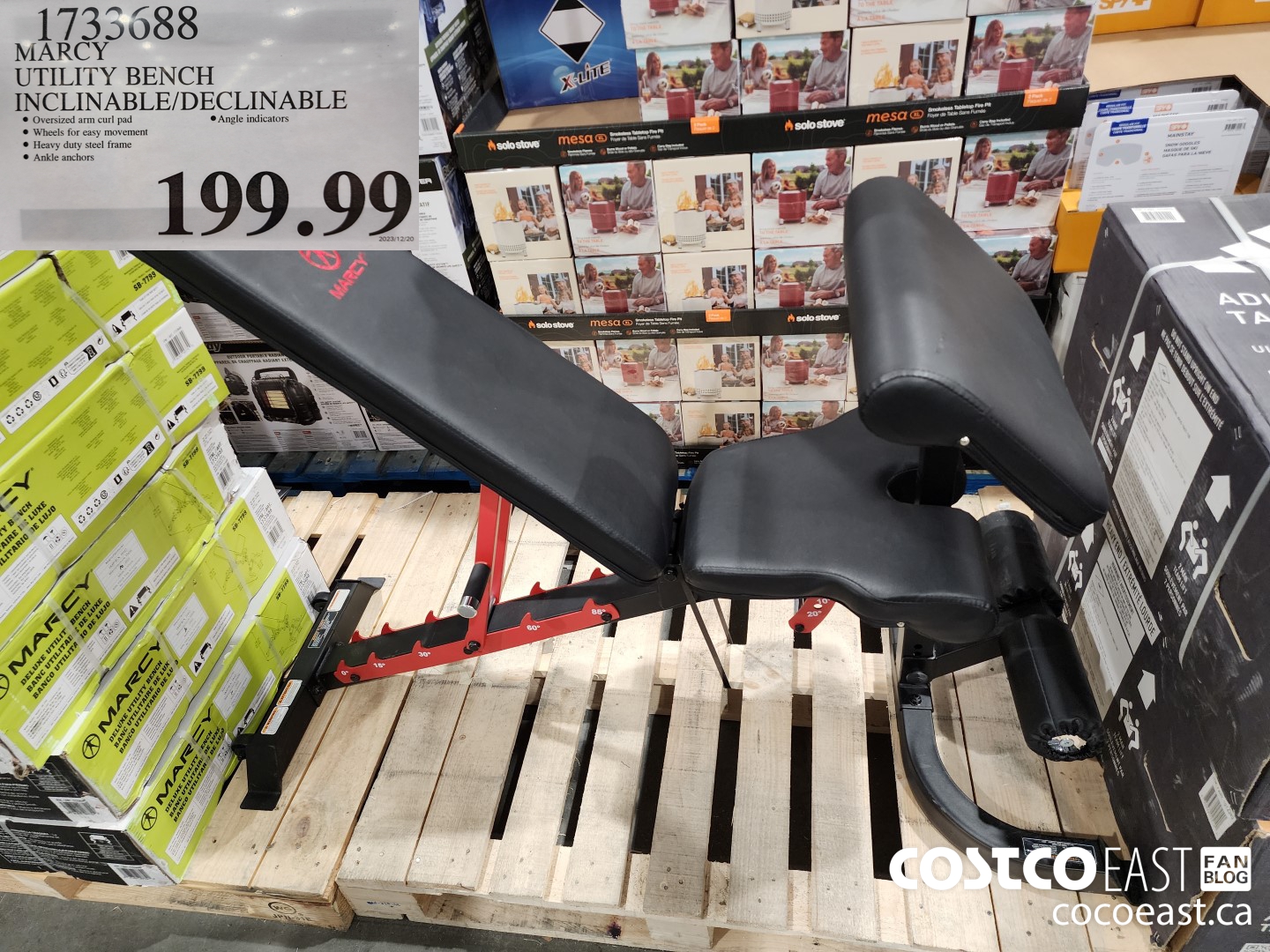 1733688 MARCY UTILITY BENCH INCLINABLE/DECLINABLE $199.99