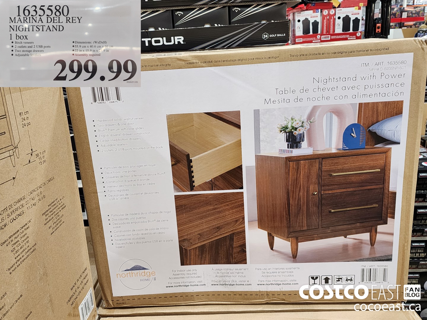 1635580 MARINA DEL REY NIGHTSTAND 1 box $299.99