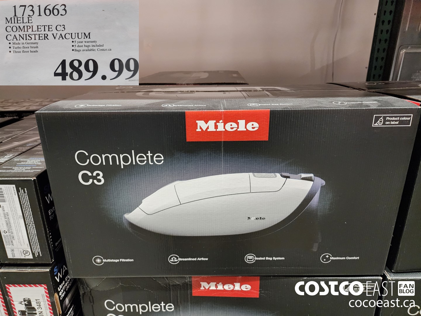 1731663 MIELE COMPLETE C3 CANISTER VACUUM $489.99