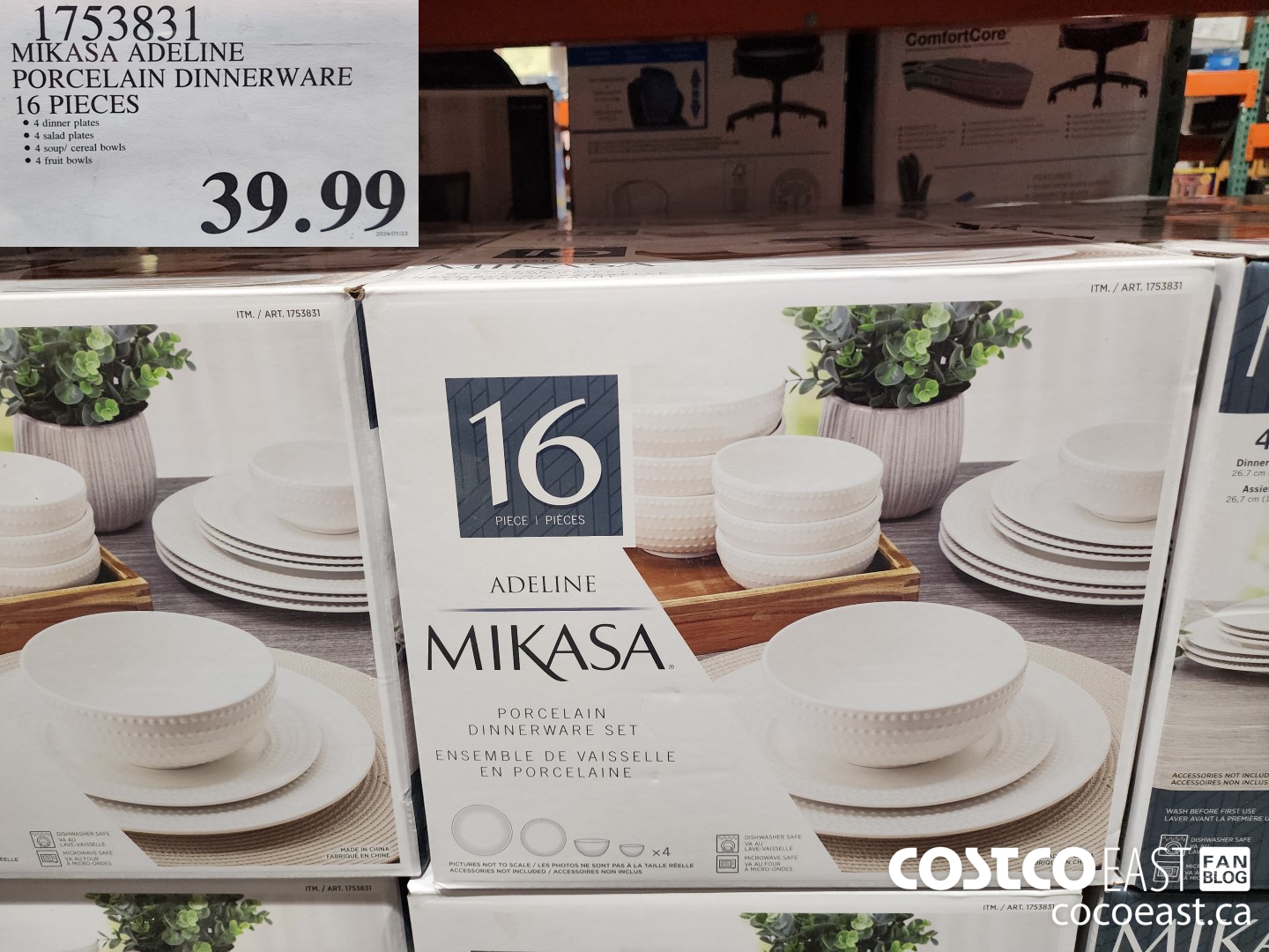 1753831 MIKASA ADELINE PORCELAIN DINNERWARE 16 PIECES $39.99
