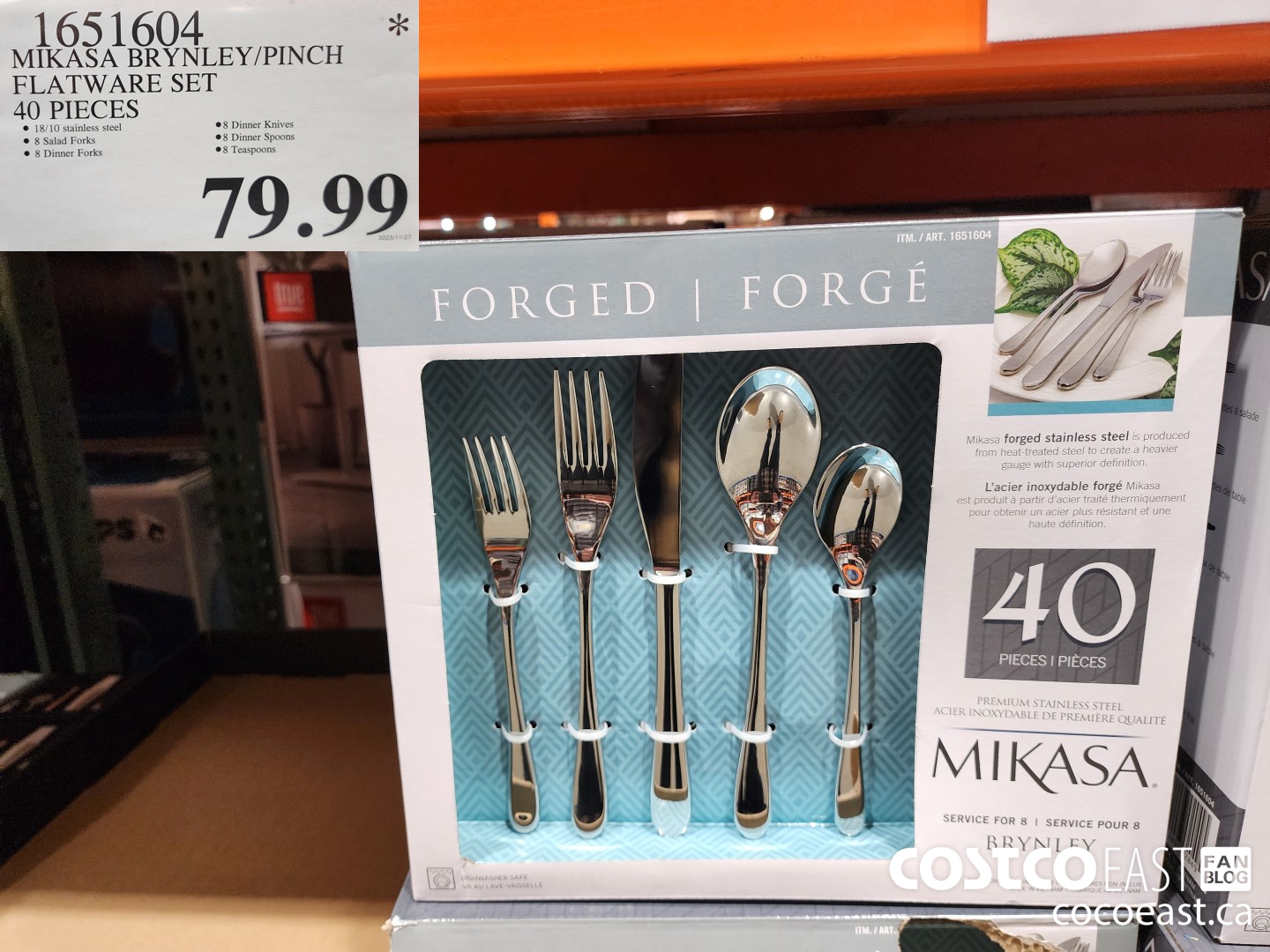 1651604 MIKASA BRYNLEY/PINCH FLATWARE SET 40 PIECES $79.99