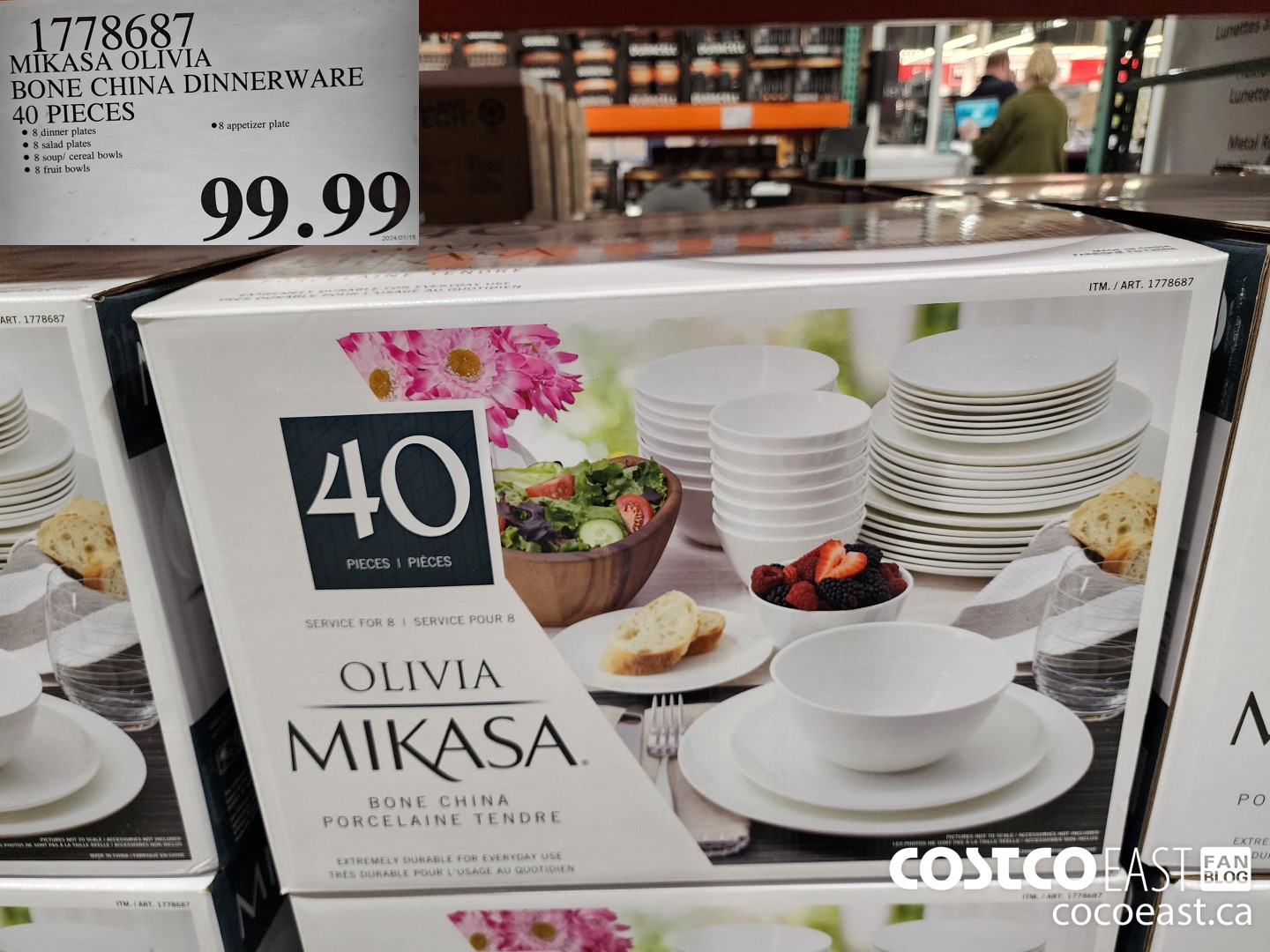 1778687 MIKASA OLIVIA BONE CHINA DINNERWARE 40 PIECES $99.99