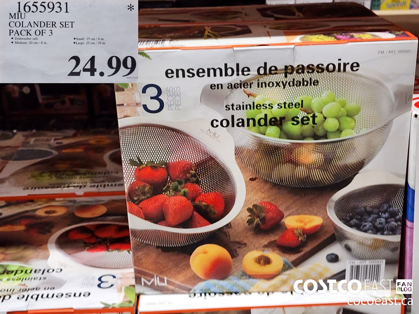 1655931 MIU COLANDER SET PACK OF 3 $24.99