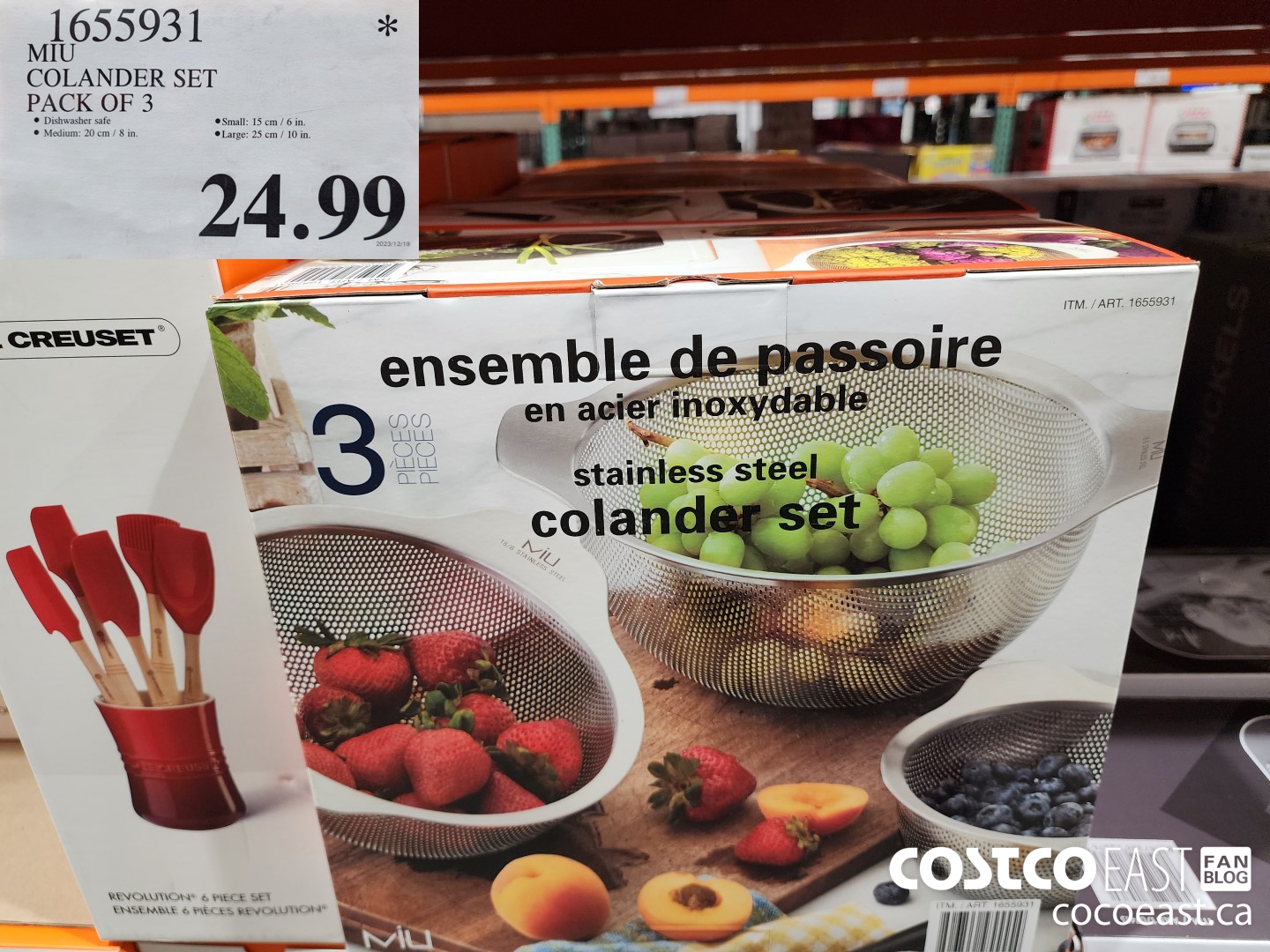 1655931 MIU COLANDER SET PACK OF 3 $24.99