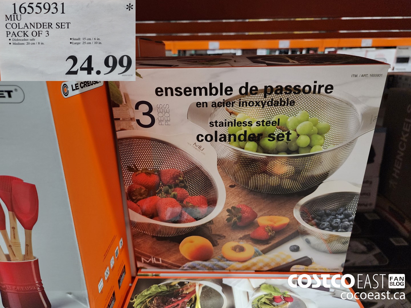 1655931 MIU COLANDER SET PACK OF 3 $24.99