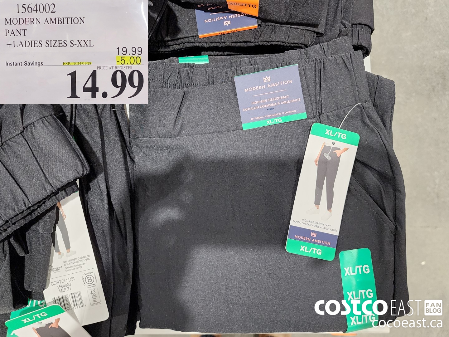 1564002 MODERN AMBITION PANT +LADIES SIZES S-XXL ($5.00 INSTANT SAVINGS EXPIRES ON 2024-01-28) $14.99