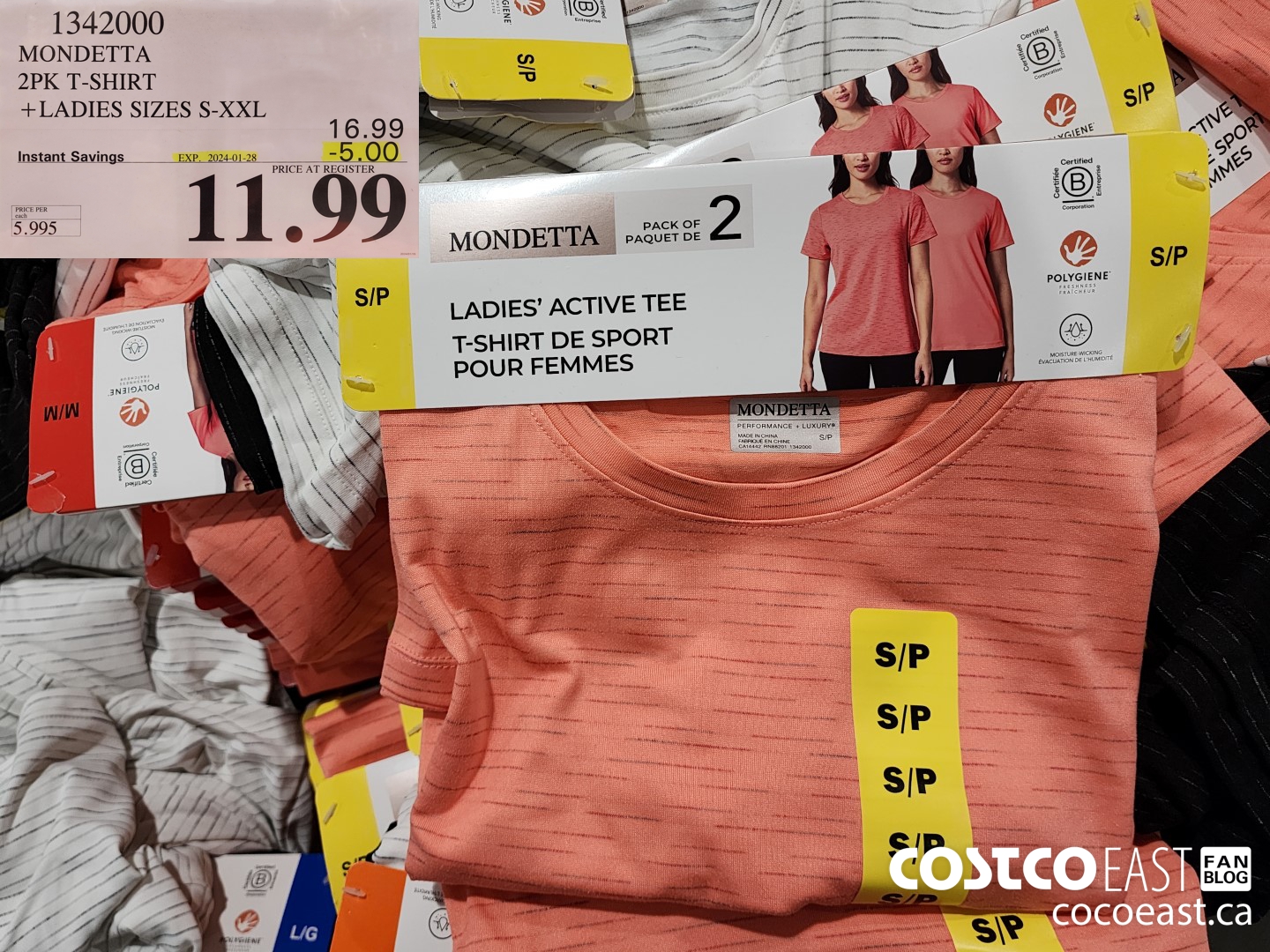 1342000 MONDETTA 2PK T-SHIRT +LADIES SIZES S-XXL ($5.00 INSTANT SAVINGS EXPIRES ON 2024-01-28) $11.99