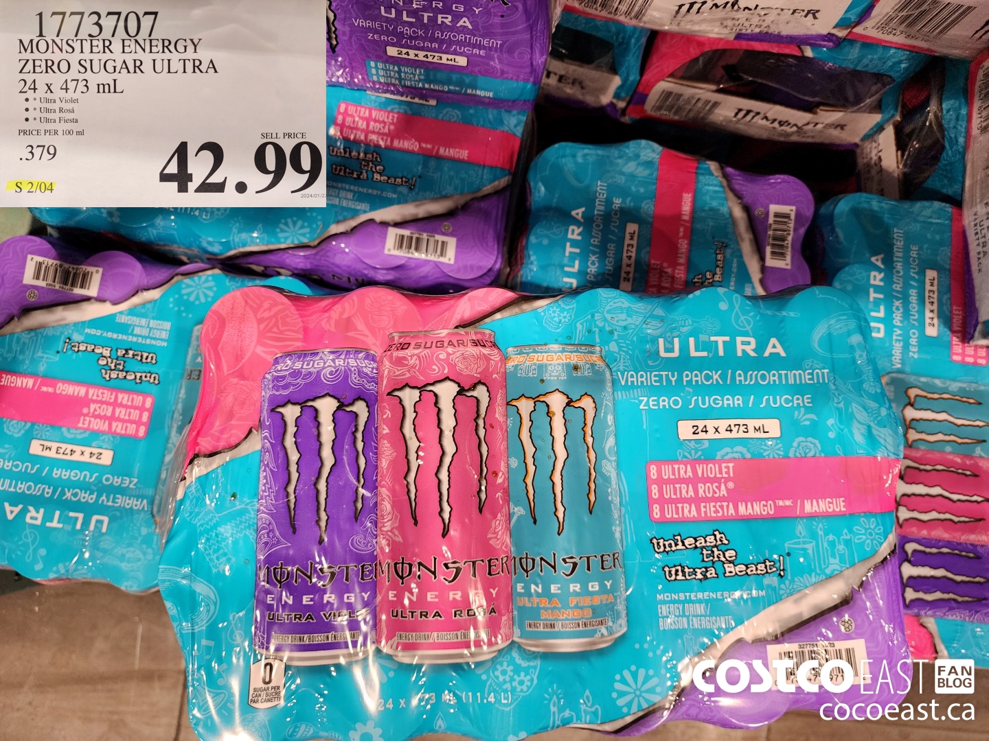 1773707 MONSTER ENERGY ZERO SUGAR ULTRA 24 X 473 ML $42.99