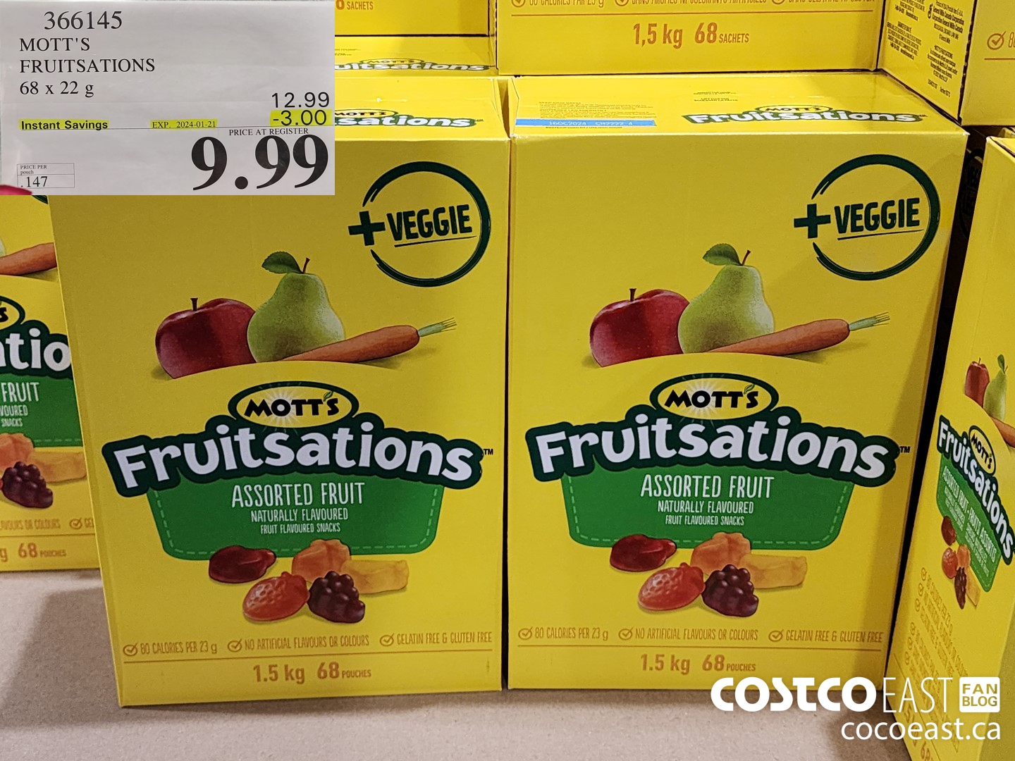 366145 MOTT'S FRUITSATIONS 68 x 22 G ($3.00 INSTANT SAVINGS EXPIRES ON 2024-01-21) $9.99