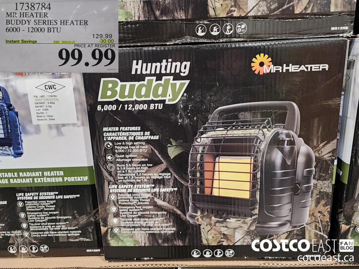 1738784 MR HEATER BUDDY SERIES HEATER 6000 - 12000 BTU ($30.00 INSTANT SAVINGS EXPIRES ON 2024-01-21) $99.99