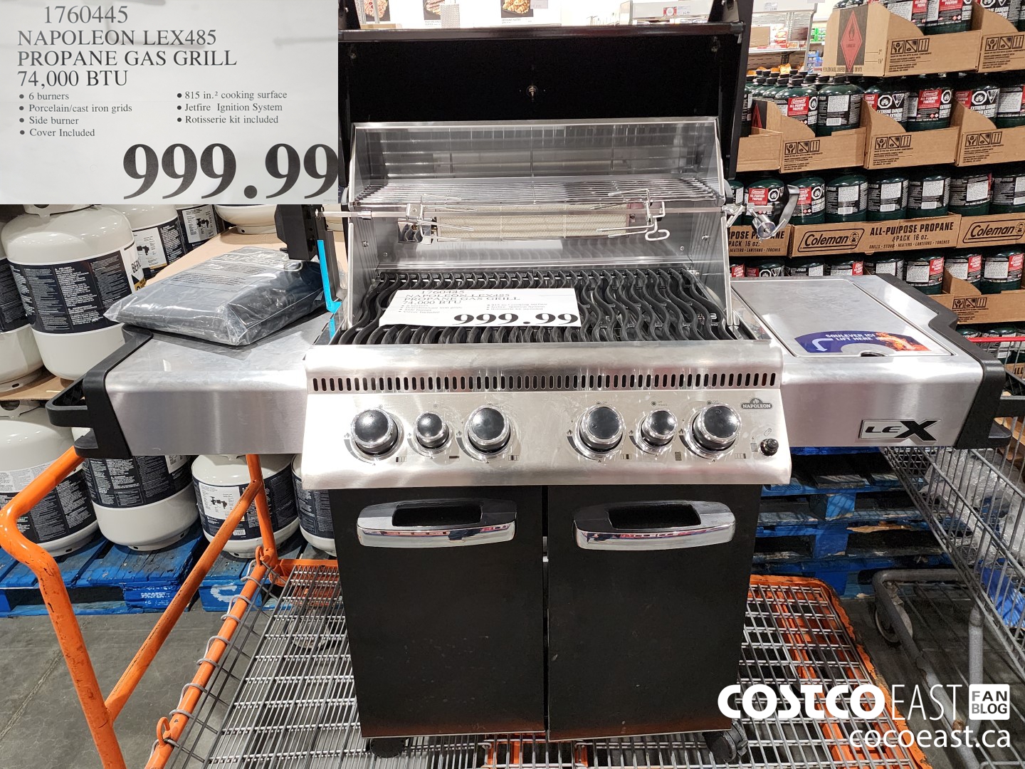 1760445 NAPOLEON LEX485 PROPANE GAS GRILL 74,000 BTU $999.99