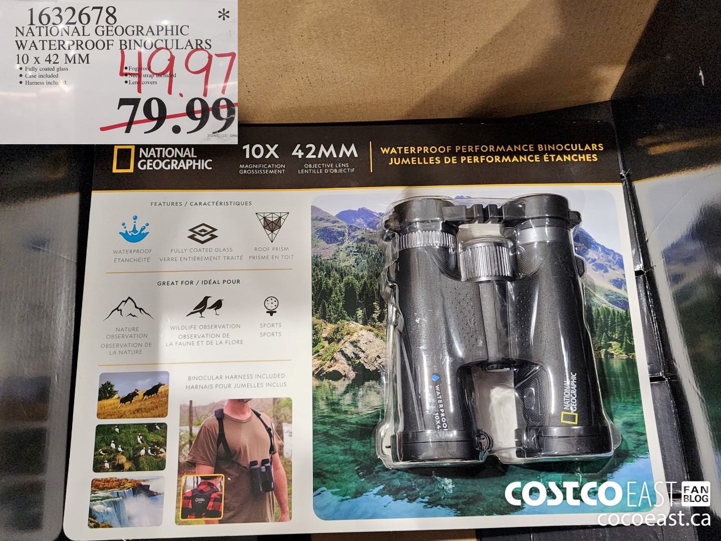 1632678 NATIONAL GEOGRAPHIC WATERPROOF BINOCULARS 10 X 42 MM $49.97