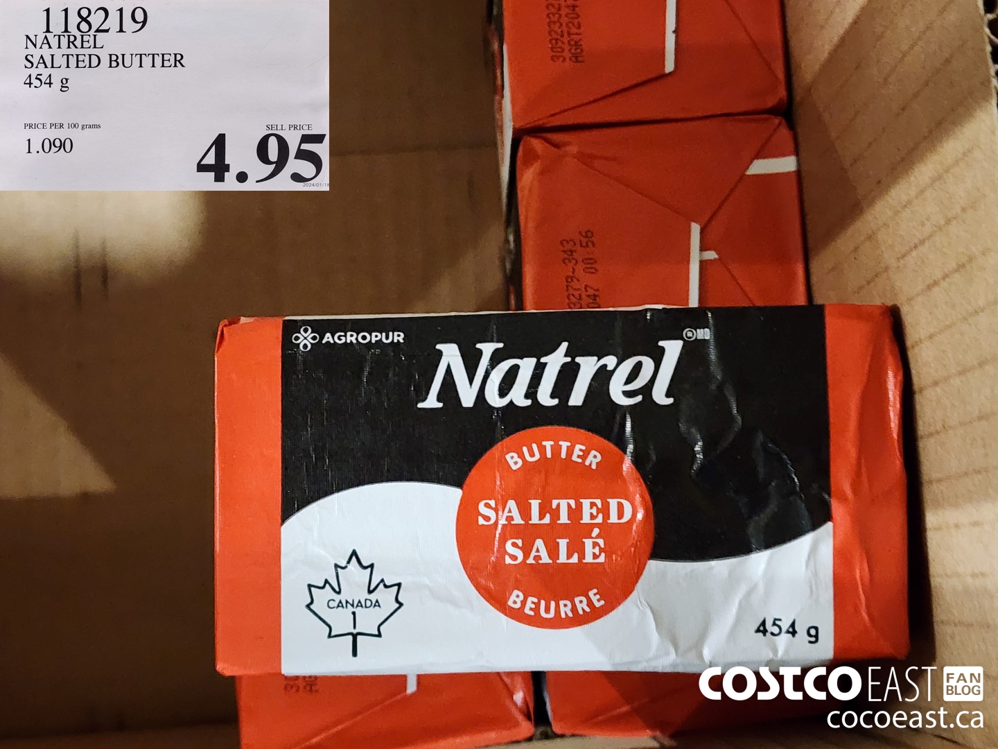 118219 NATREL SALTED BUTTER 454 G $4.95