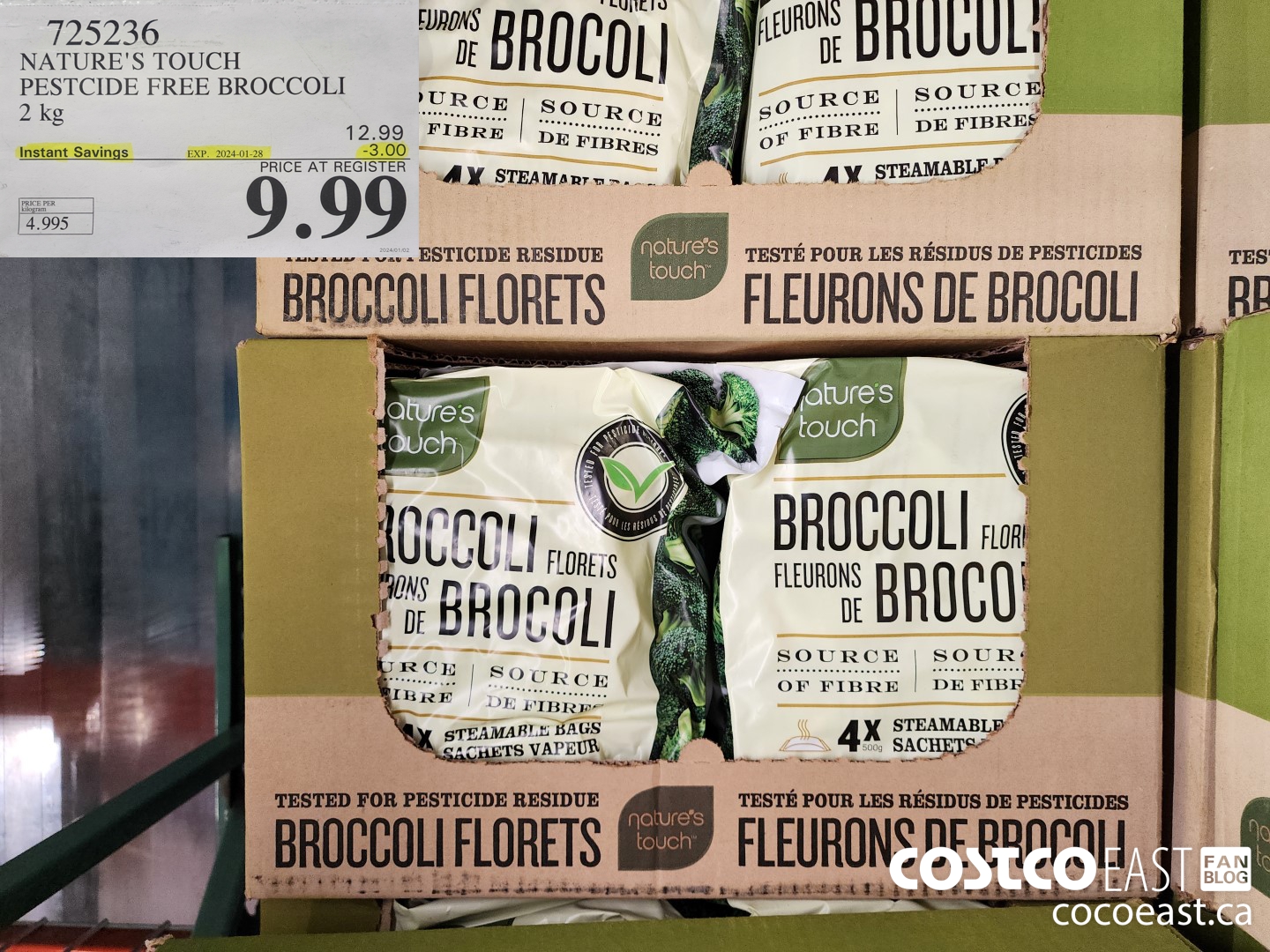 725236 NATURE'S TOUCH PESTICIDE FREE BROCCOLI 2KG ($3.00 INSTANT SAVINGS EXPIRES ON 2024-01-28) $9.99