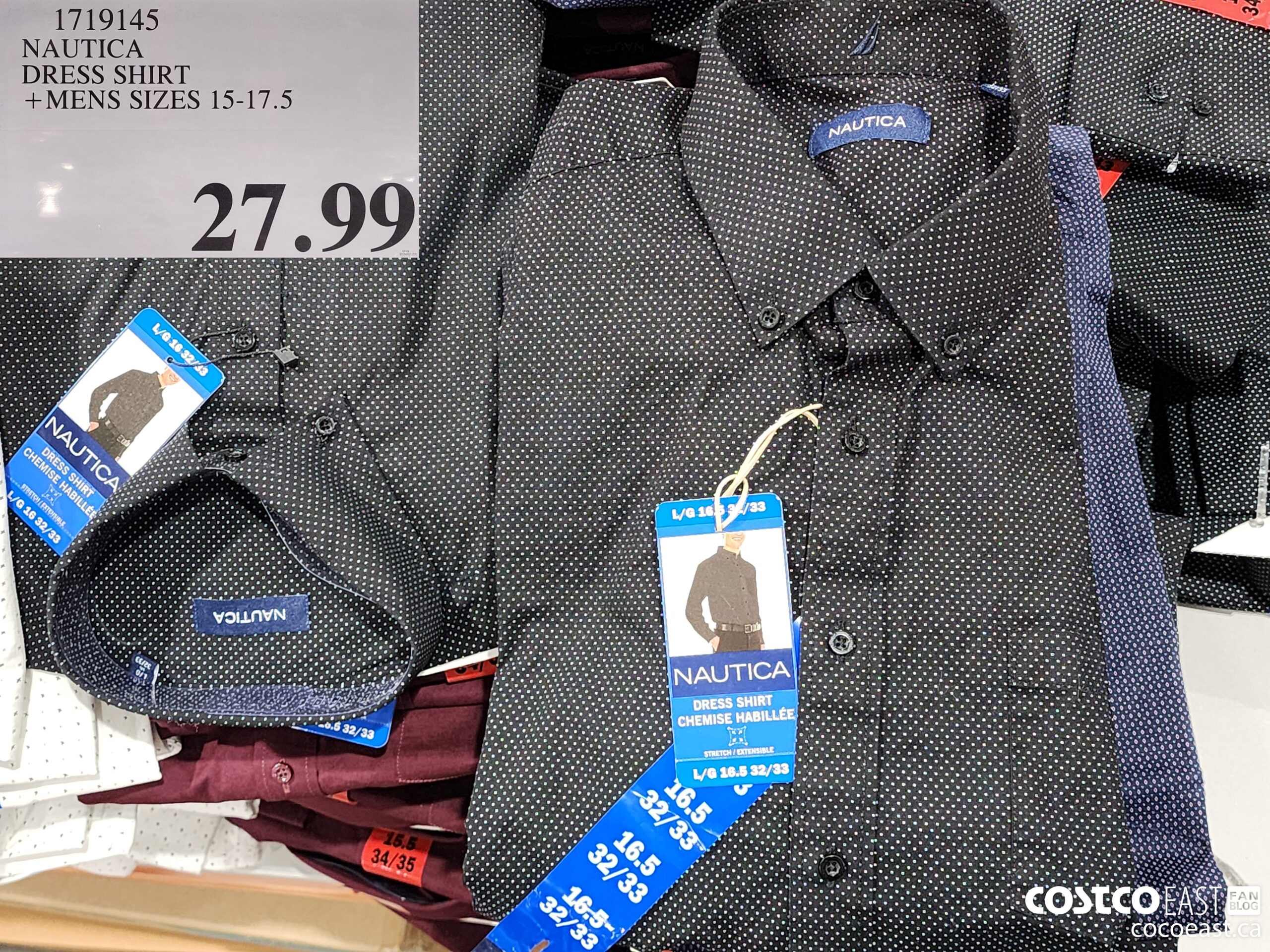 1719145 NAUTICA DRESS SHIRT +MENS SIZES 15-17.5 $27.99