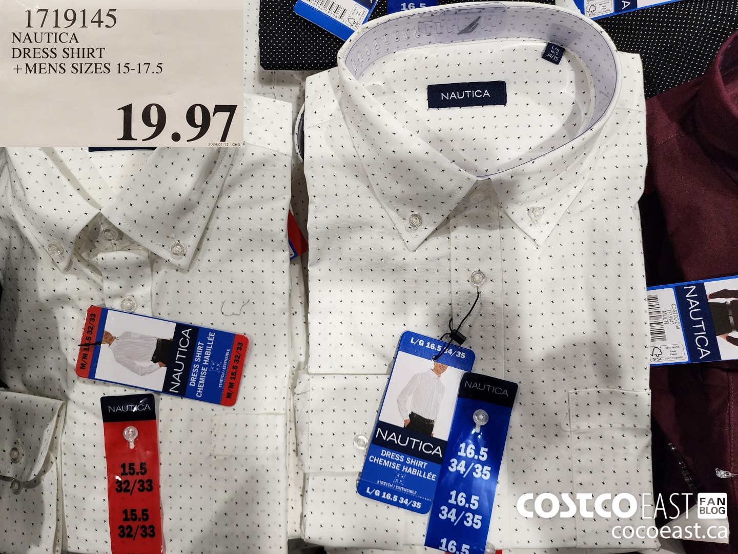 1719145 NAUTICA DRESS SHIRT +MENS SIZES 15-17.5 $19.97