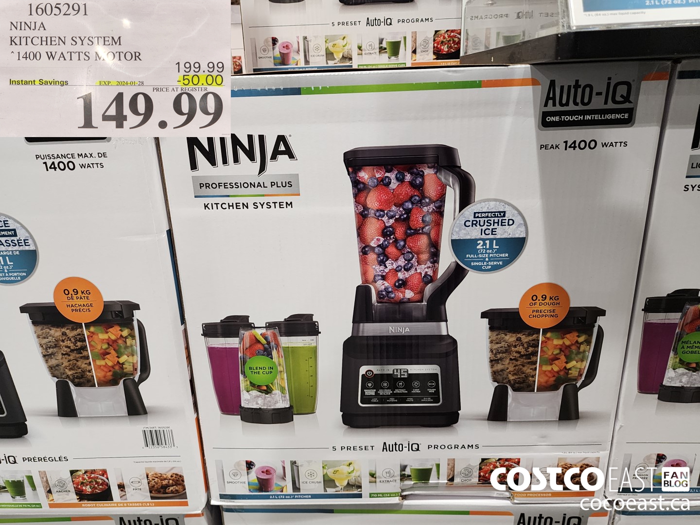 1605291 NINJA KITCHEN SYSTEM 1400 WATTS MOTOR ($50.00 INSTANT SAVINGS EXPIRES ON 2024-01-28) $149.99