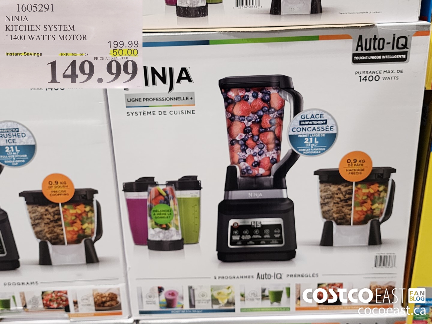 1605291 NINJA KITCHEN SYSTEM 1400 WATTS MOTOR ($50.00 INSTANT SAVINGS EXPIRES ON 2024-01-28) $149.99