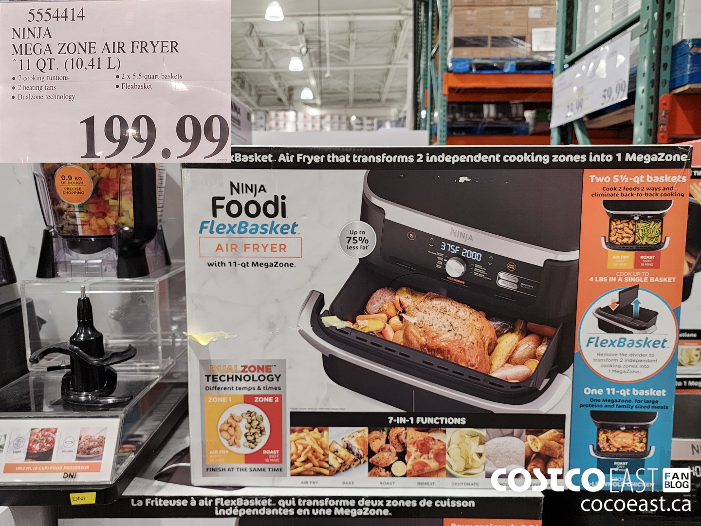 5554414 NINJA MEGA ZONE AIR FRYER 11 QT. (10,41 L) $199.99