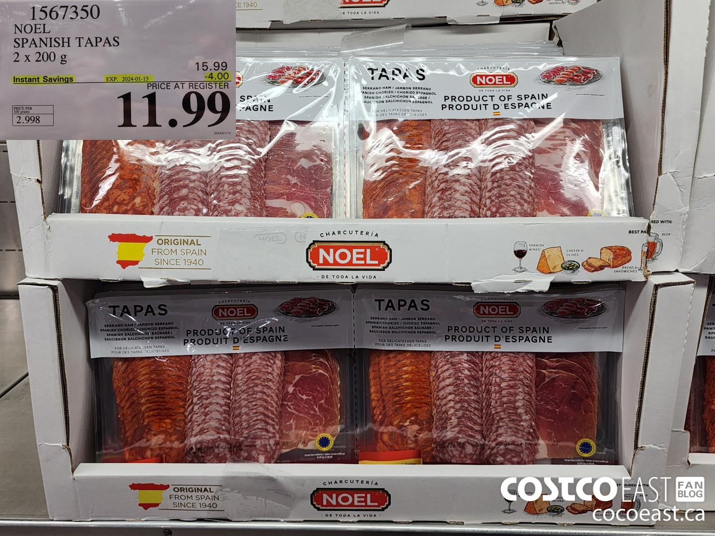 1567350 NOEL SPANISH TAPAS 2 x 200 g ($4.00 INSTANT SAVINGS EXPIRES ON 2024-01-13) $11.99
