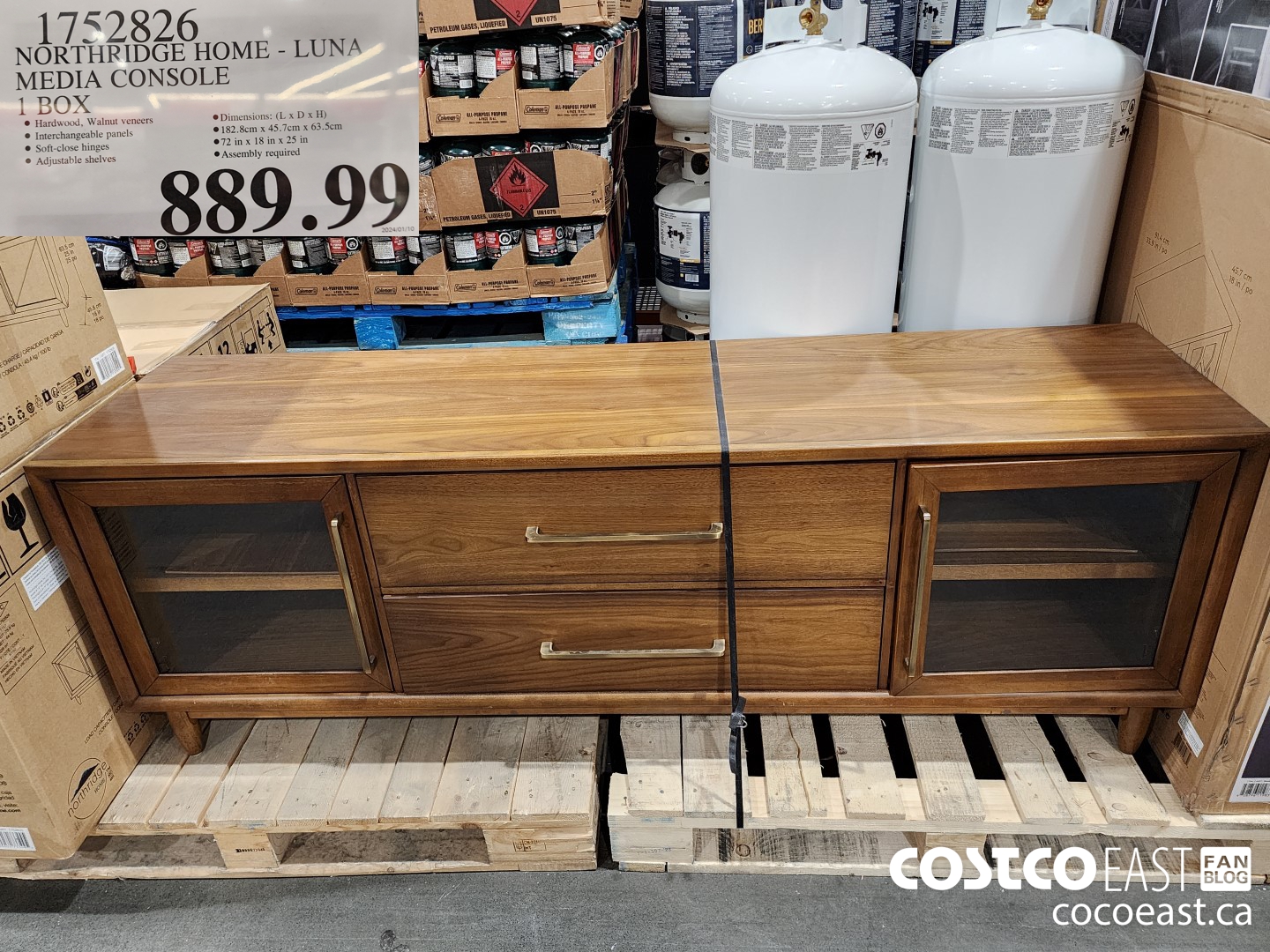 1752826 NORTHRIDGE HOME - LUNA MEDIA CONSOLE 1 BOX $889.99