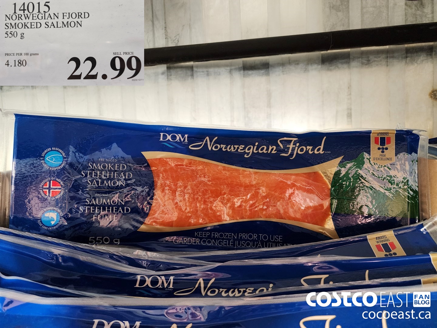 14015 NORWEGIAN FJORD SMOKED SALMON 550 G $22.99