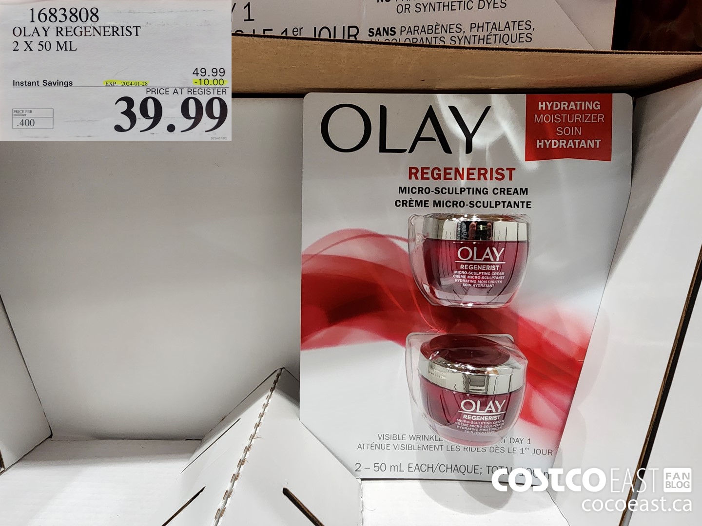 1683808 OLAY REGENERIST 2 X 50 ML ($10.00 INSTANT SAVINGS EXPIRES ON 2024-01-28) $39.99