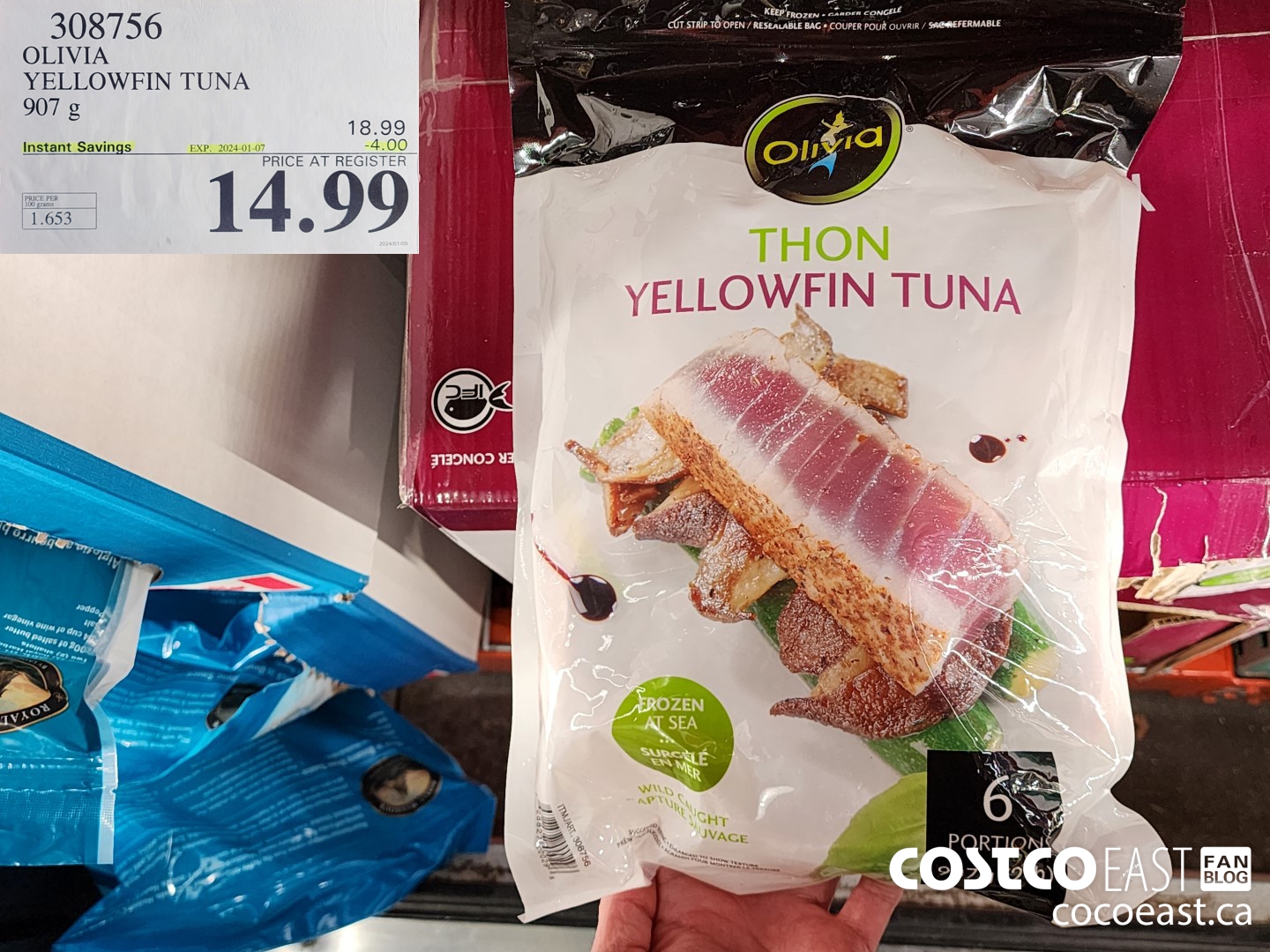 308756 OLIVIA YELLOWFIN TUNA 907 G ($4.00 INSTANT SAVINGS EXPIRES ON 2024-01-07) $14.99