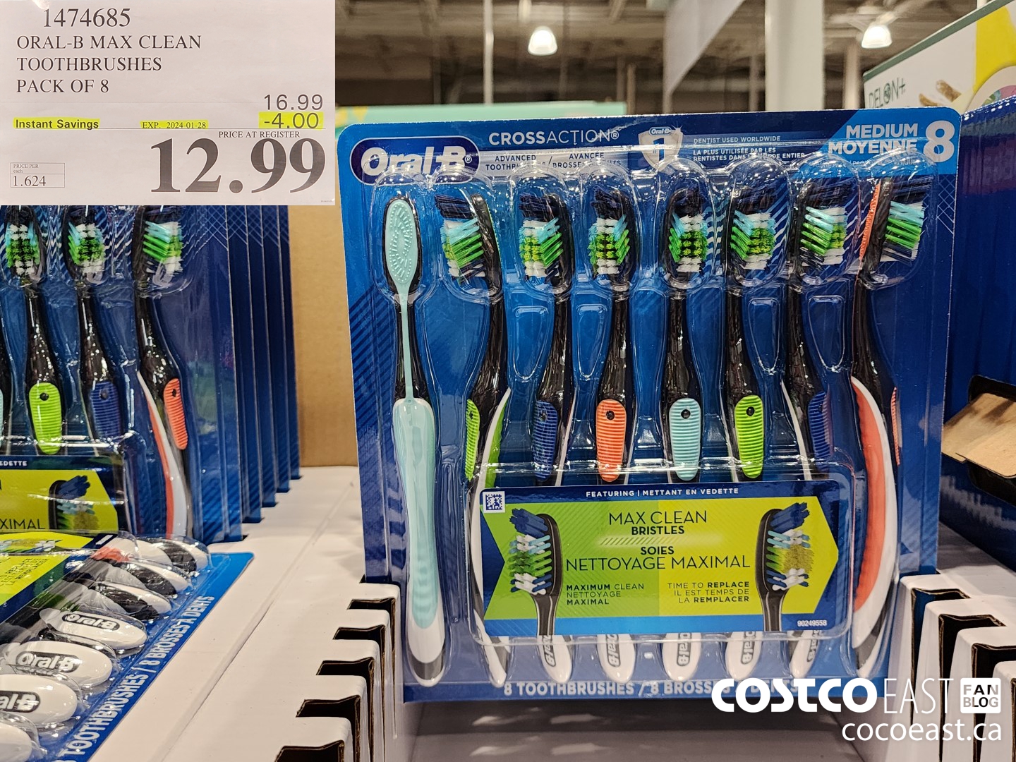 1474685 ORAL-B MAX CLEAN TOOTHBRUSHES PACK OF 8 ($4.00 INSTANT SAVINGS EXPIRES ON 2024-01-28) $12.99