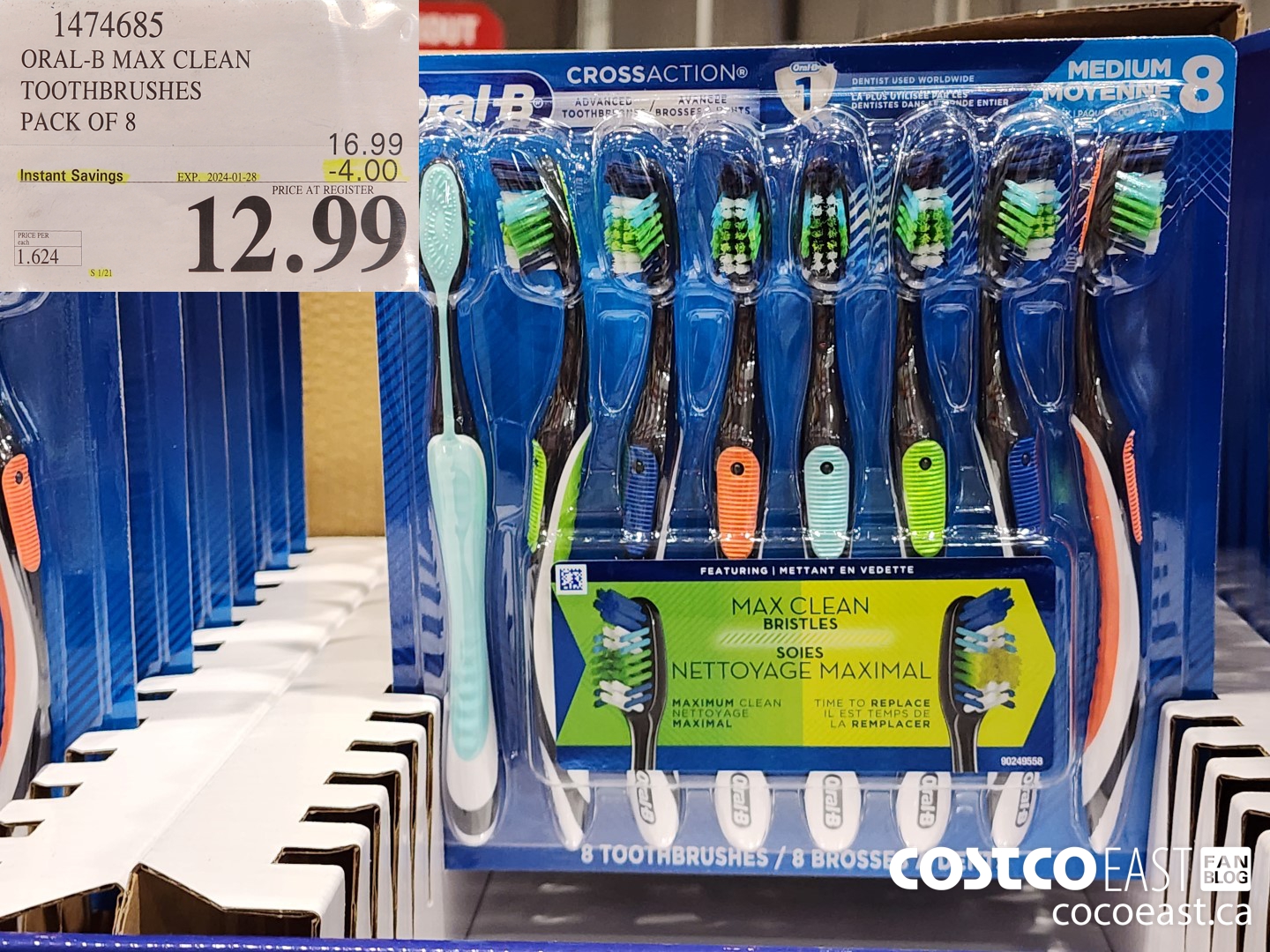 1474685 ORAL-B MAX CLEAN TOOTHBRUSHES PACK OF 8 ($4.00 INSTANT SAVINGS EXPIRES ON 2024-01-28) $12.99