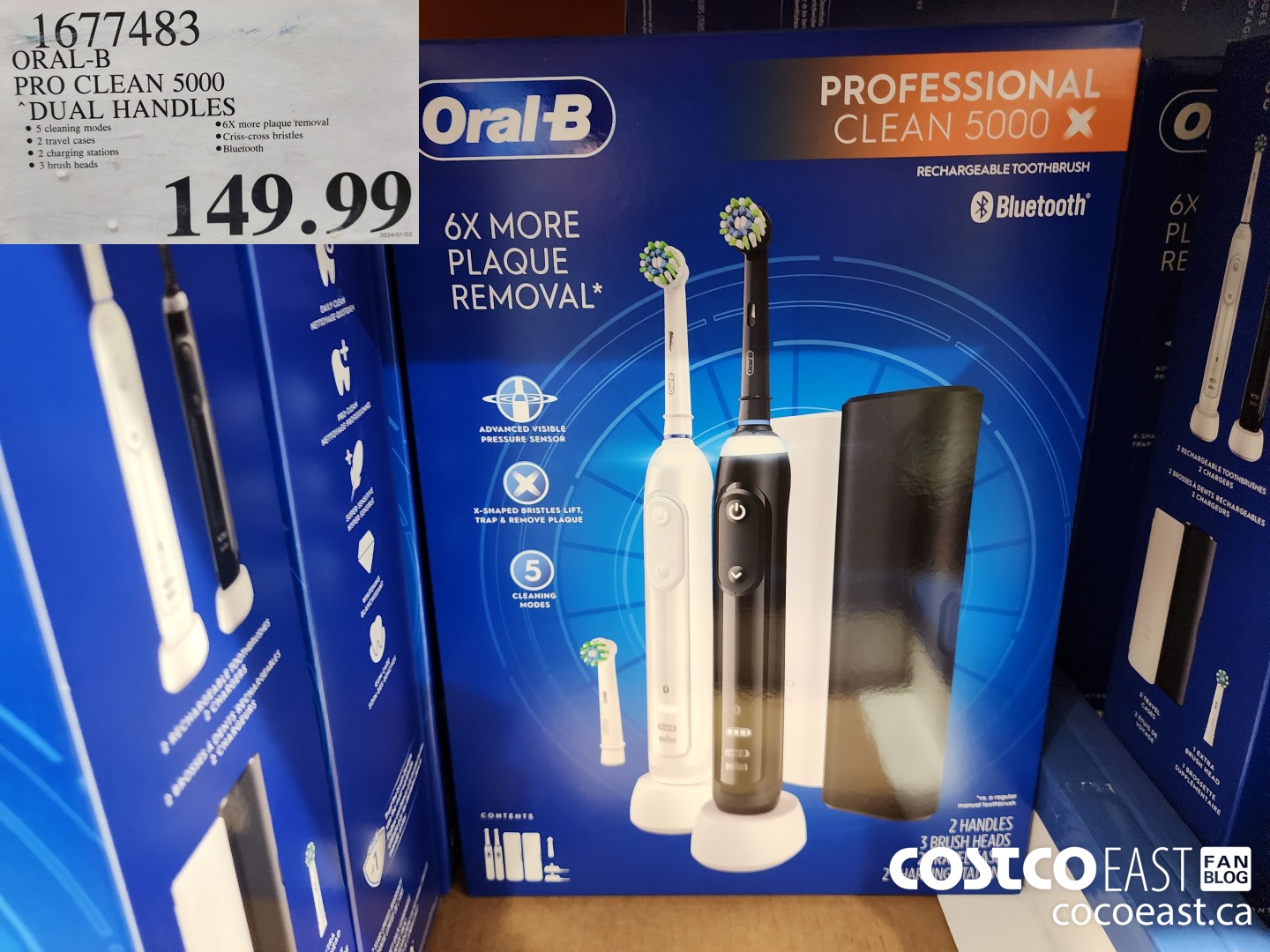 1677483 ORAL-B PRO CLEAN 5000 DUAL HANDLES $149.99