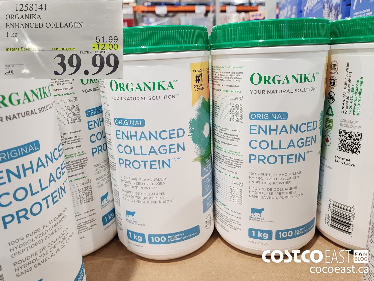 1258141 ORGANIKA ENHANCED COLLAGEN 1KG ($12.00 INSTANT SAVINGS EXPIRES ON 2024-01-28) $39.99