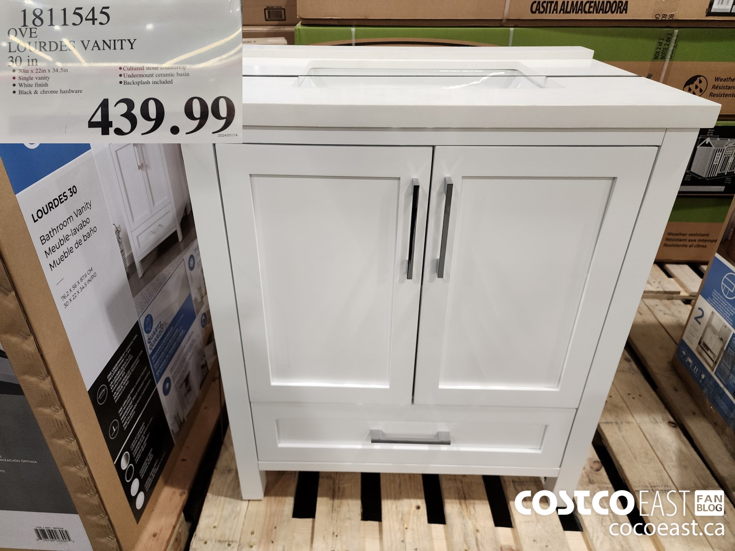 1811545 OVE LOURDES VANITY 30 IN $439.99