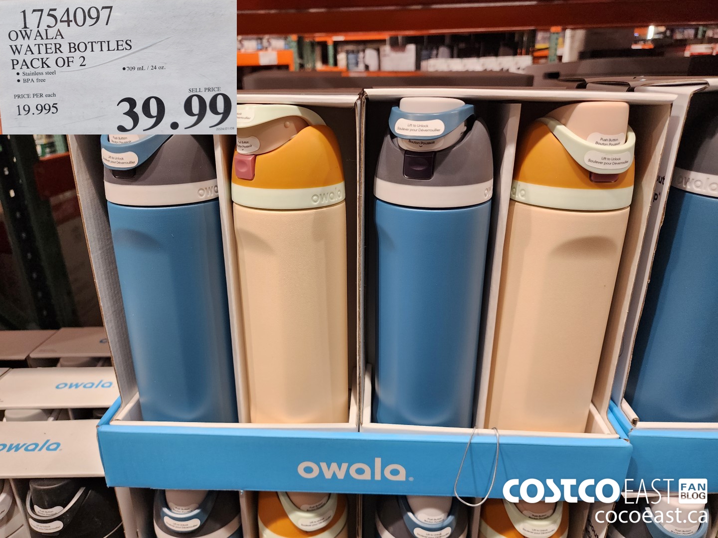 1754097 OWALA WATER BOTTLES PACK OF 2 $39.99