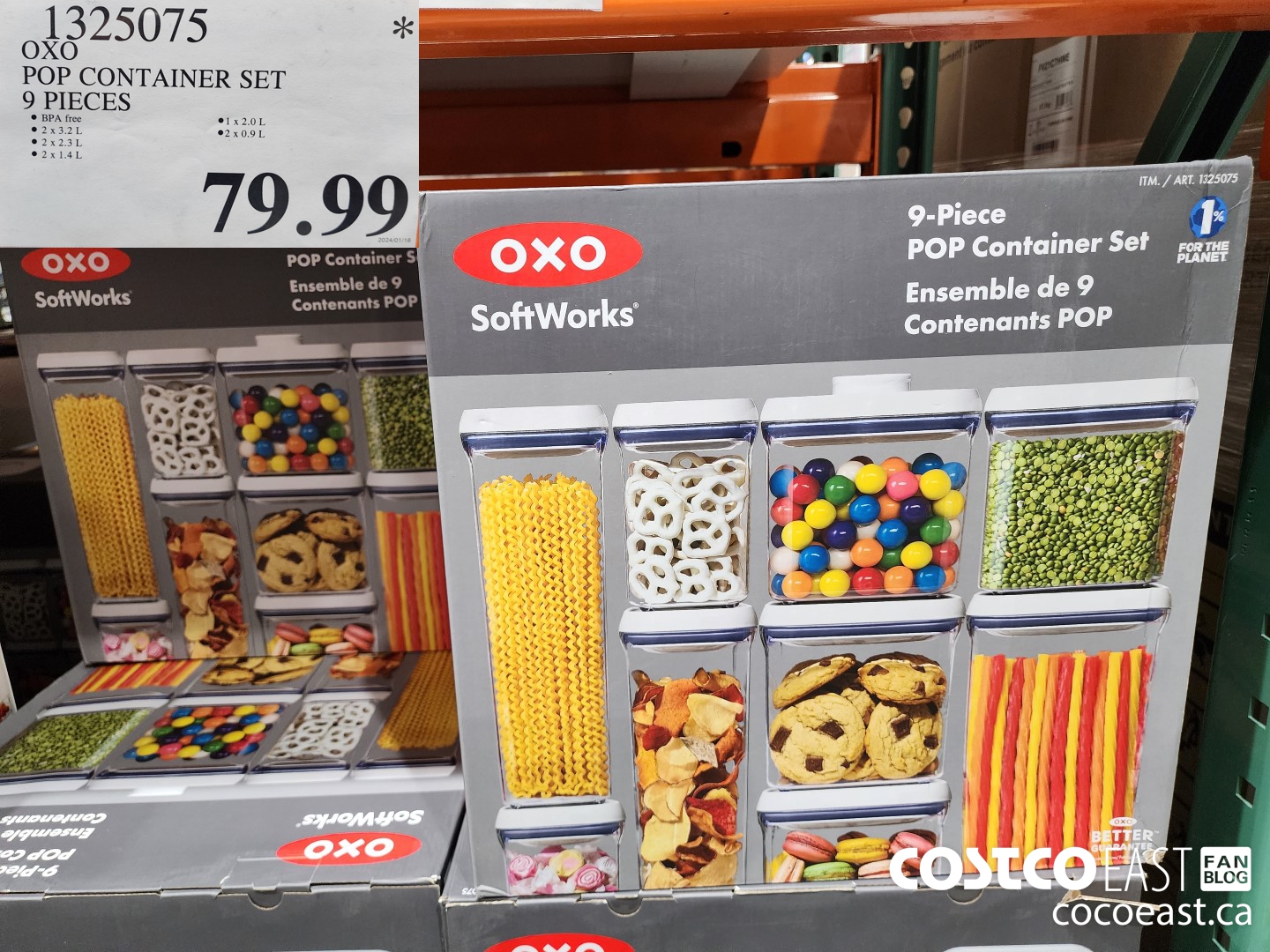 1325075 OXO POP CONTAINER SET 9 PIECE $79.99