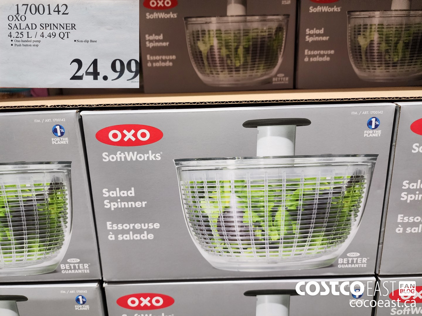 1700142 OXO SALAD SPINNER 4.25 L/ 4.49 QT $24.99
