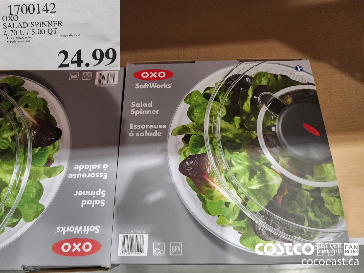 1700142 OXO SALAD SPINNER 4.70 L/ 5.00 QT $24.99