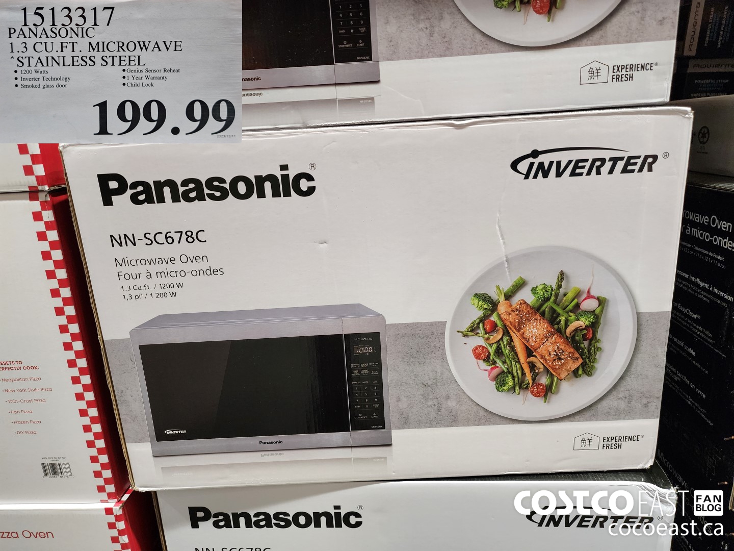 1513317 PANASONIC 1.3 CU.FT. MICROWAVE STAINLESS STEEL $199.99