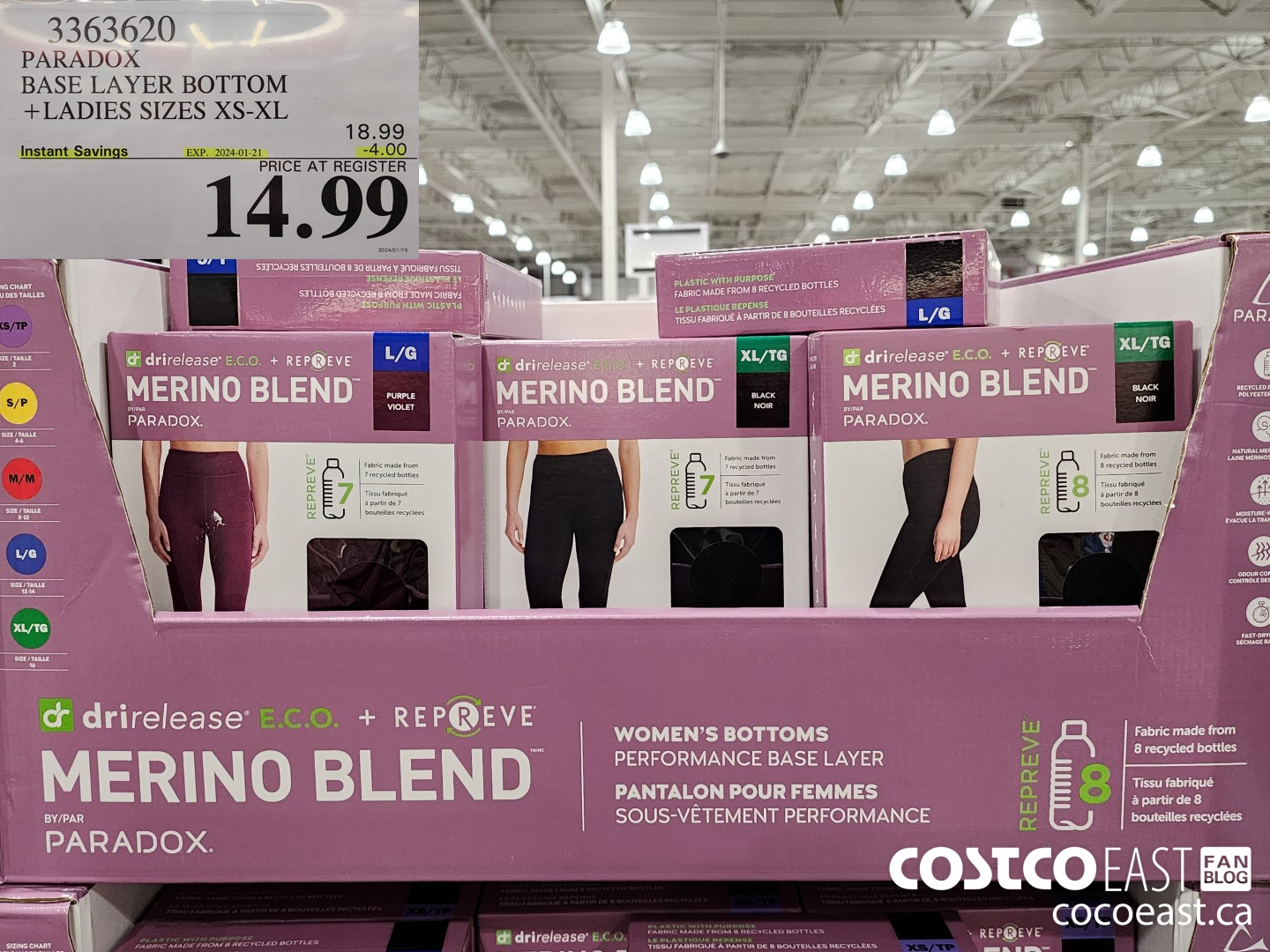 3363620 PARADOX BASE LAYER BOTTOM +LADIES SIZES XS-XL ($4.00 INSTANT SAVINGS EXPIRES ON 2024-01-21) $14.99