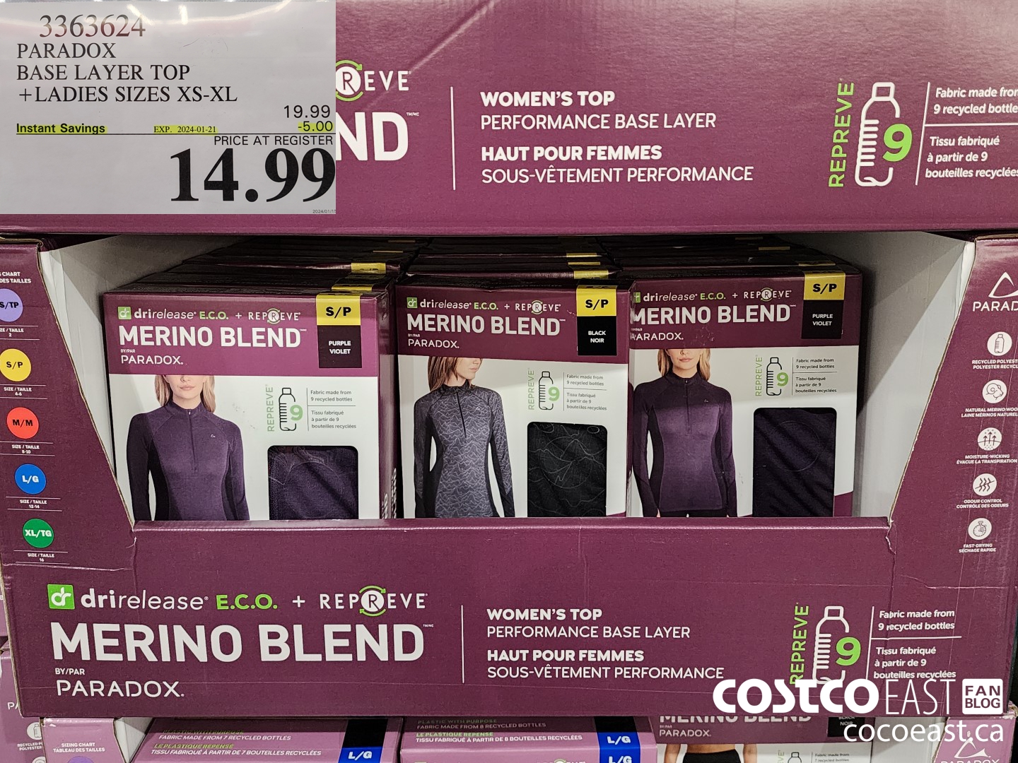 3363624 PARADOX BASE LAYER TOP + LADIES SIZES XS-XL ($5.00 INSTANT SAVINGS EXPIRES ON 2024-01-21) $14.99