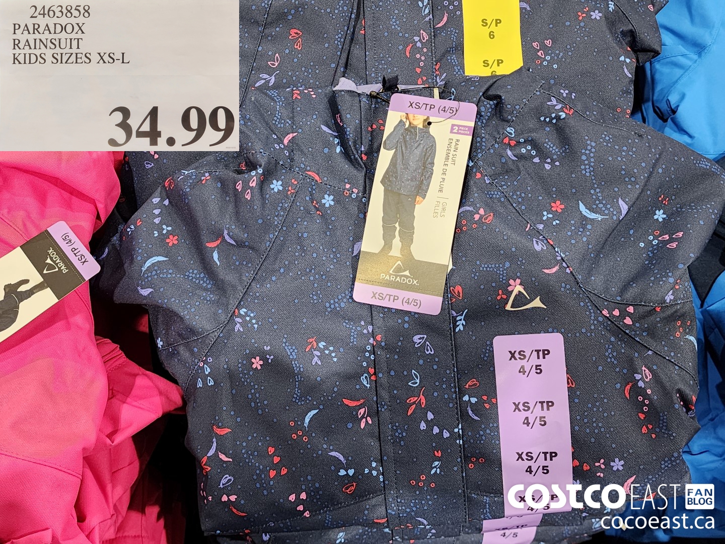 2463858 PARADOX RAINSUIT KIDS SIZES XS-L $34.99