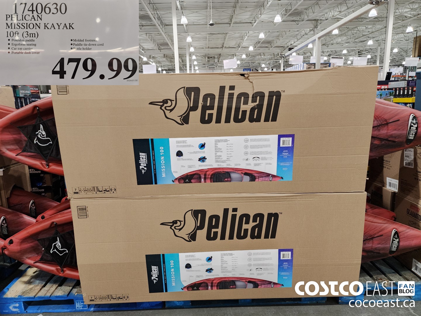 1740630 PELICAN MISSION KAYAK 10ft (3m) $79.99