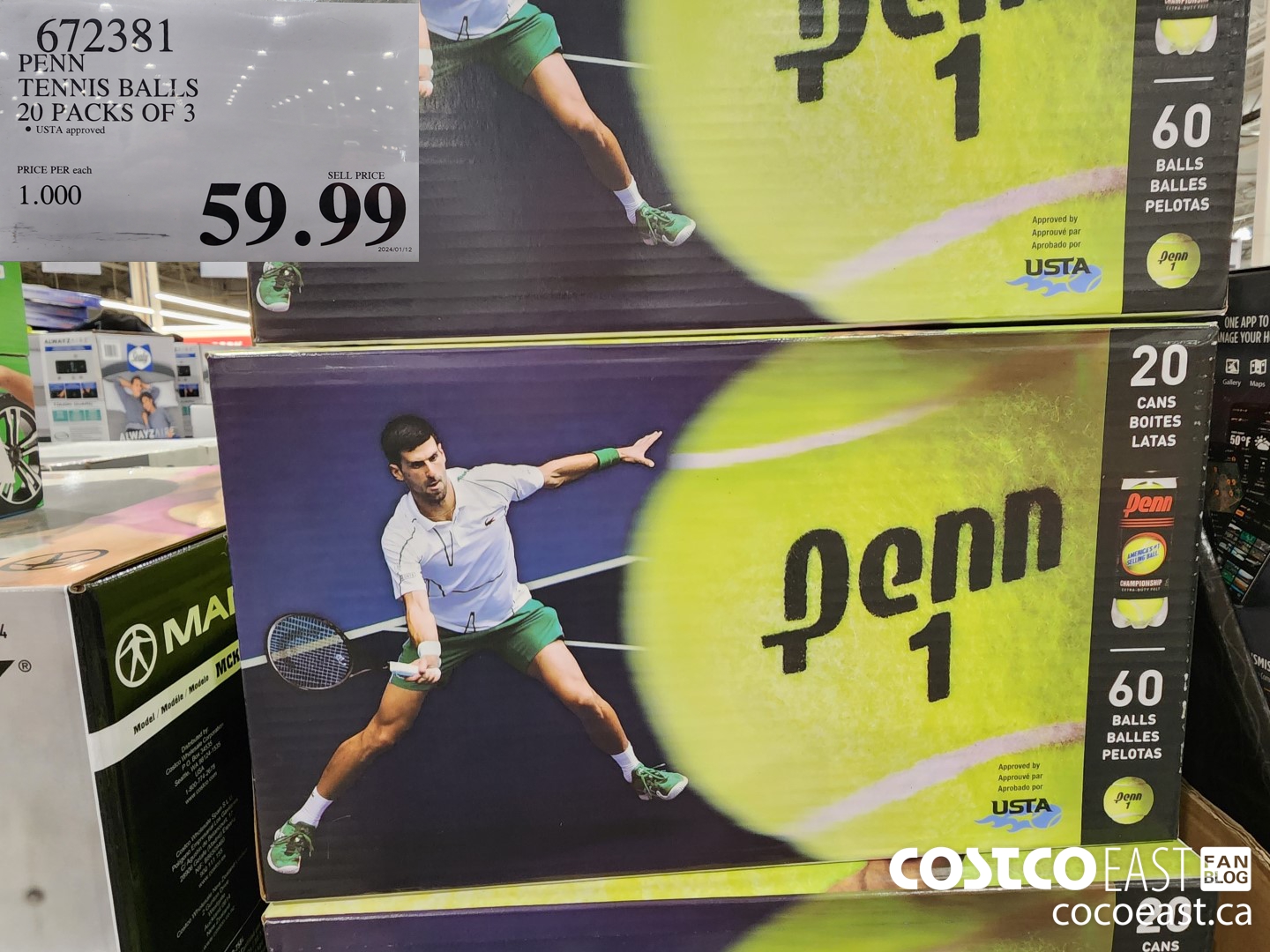672381 PENN TENNIS BALLS 20 PACKS OF 3 $59.99