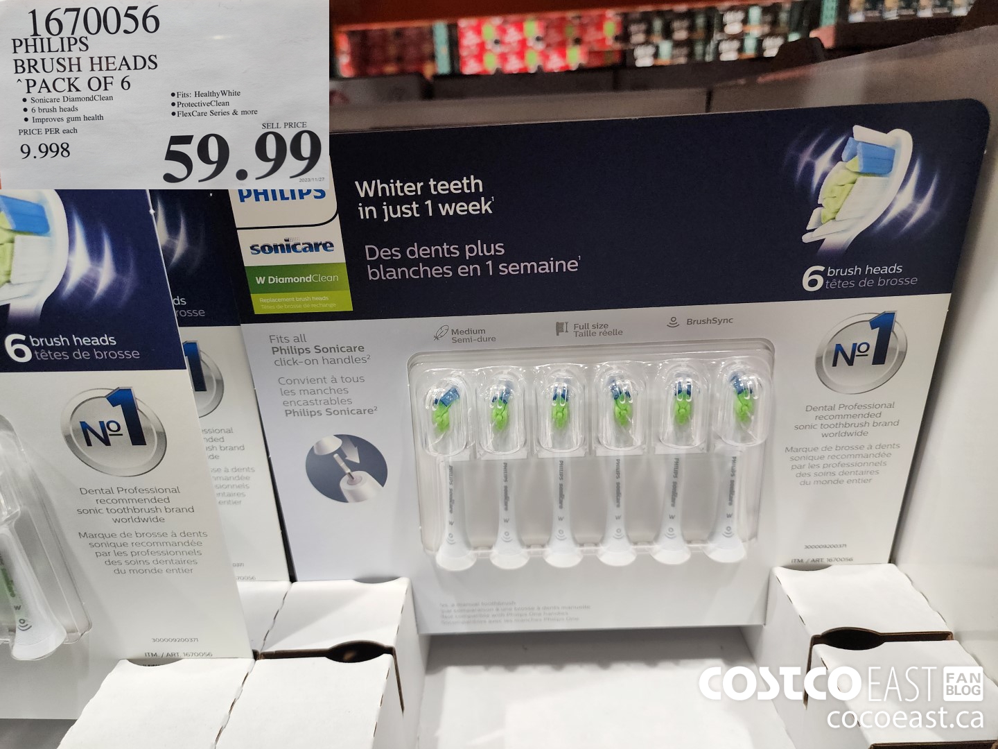 1670056 PHILIPS BRUSH HEADS PACK OF 6 $59.99