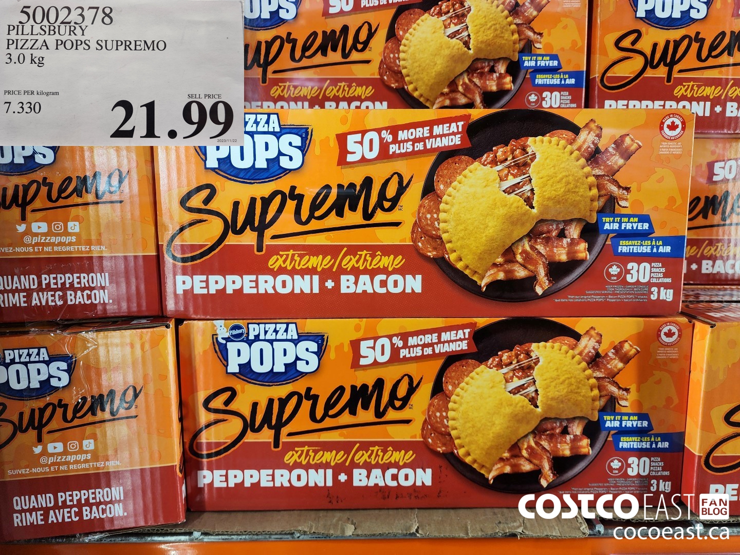 5002378 PILLSBURY PIZZA POPS SUPREMO 3.0 KG $21.99