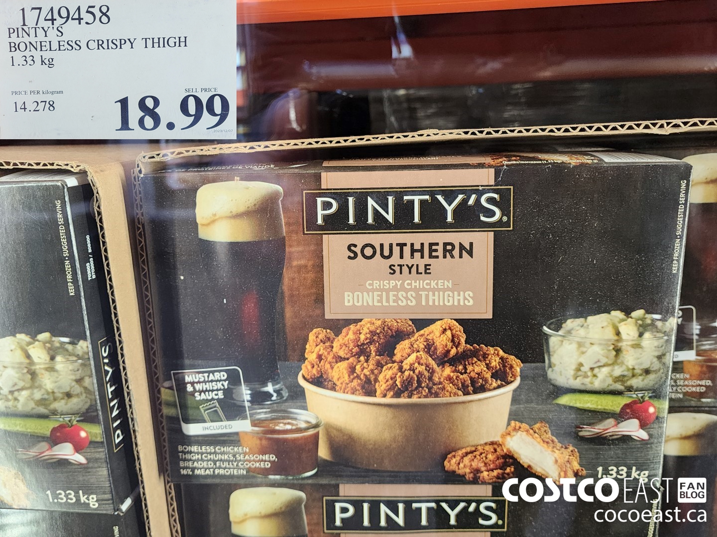 1749458 PINTY'S BONELESS CRISPY THIGH 1.33 KG $18.99