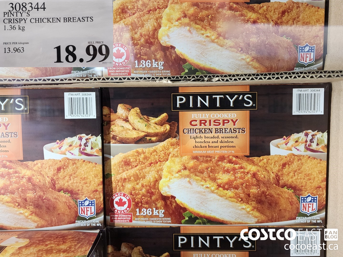 308344 PINTY'S CRISPY CHICKEN BREASTS 1.36 KG $18.99