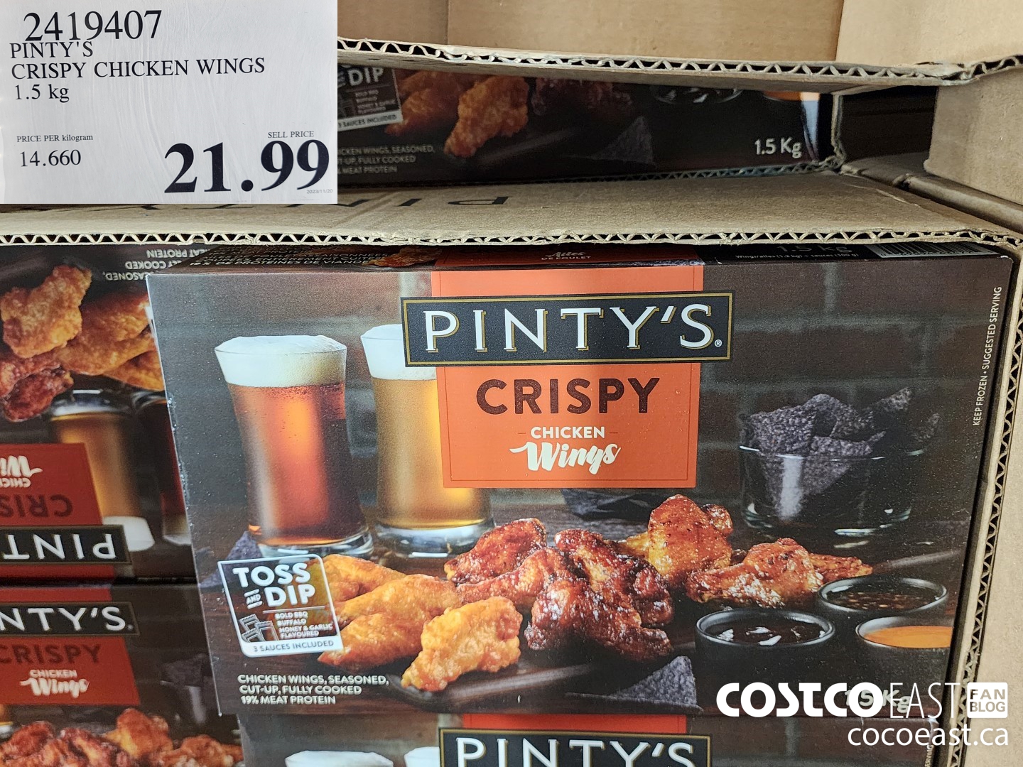 2419407 PINTY'S CRISPY CHICKEN WINGS 1.5 kg $21.99